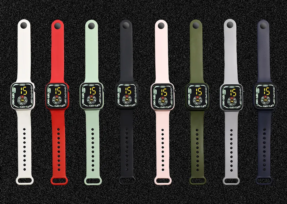 Red Square Digital Watch for Men Women Sports Student — feature 2