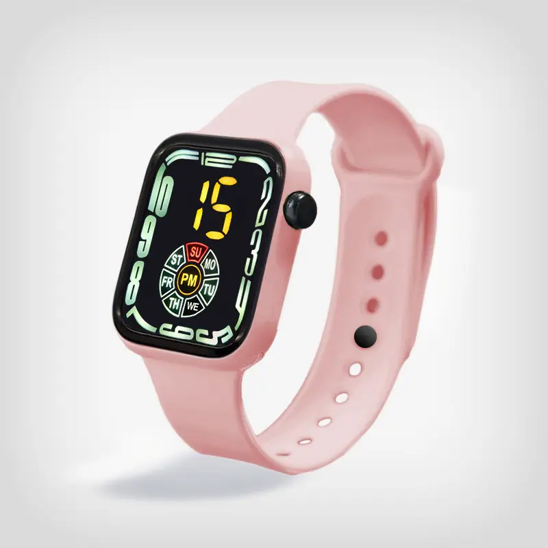 Red Square Digital Watch for Men Women Sports Student - Image 2