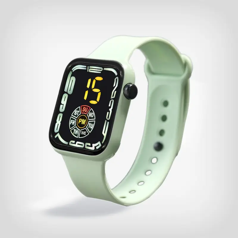 Red Square Digital Watch for Men Women Sports Student - Image 5