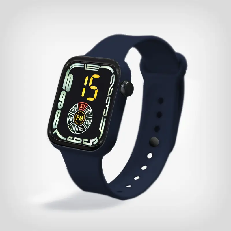 Red Square Digital Watch for Men Women Sports Student — feature 8