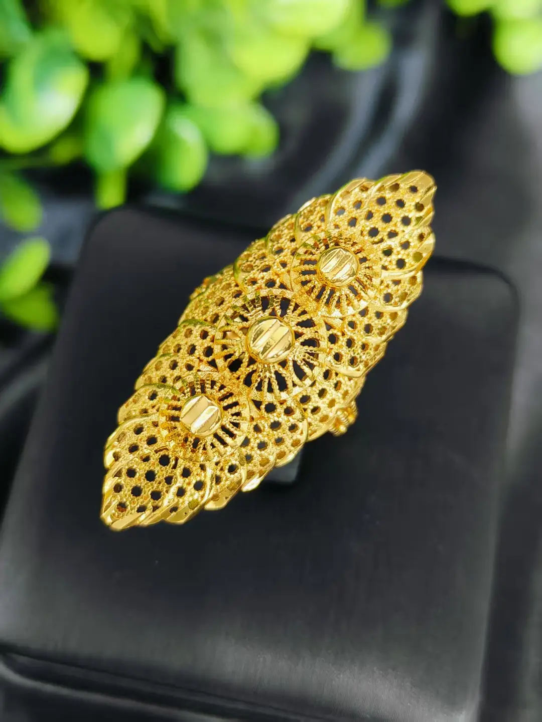 Cross-Border Hot-Selling Exquisite 24K Gold Flower Women's Ring That Does Not Fade Niche Design Middle East Dubai Elegant Wholesale — feature 11