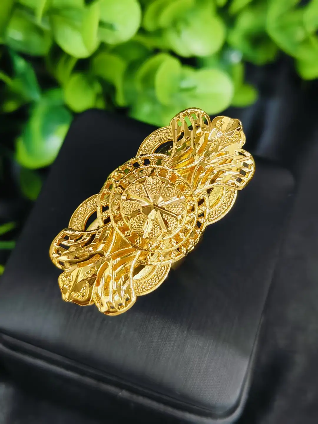 Cross-Border Hot-Selling Exquisite 24K Gold Flower Women's Ring That Does Not Fade Niche Design Middle East Dubai Elegant Wholesale — feature 13