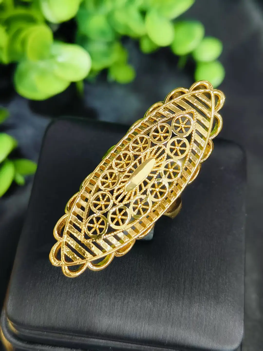 Cross-Border Hot-Selling Exquisite 24K Gold Flower Women's Ring That Does Not Fade Niche Design Middle East Dubai Elegant Wholesale — feature 24