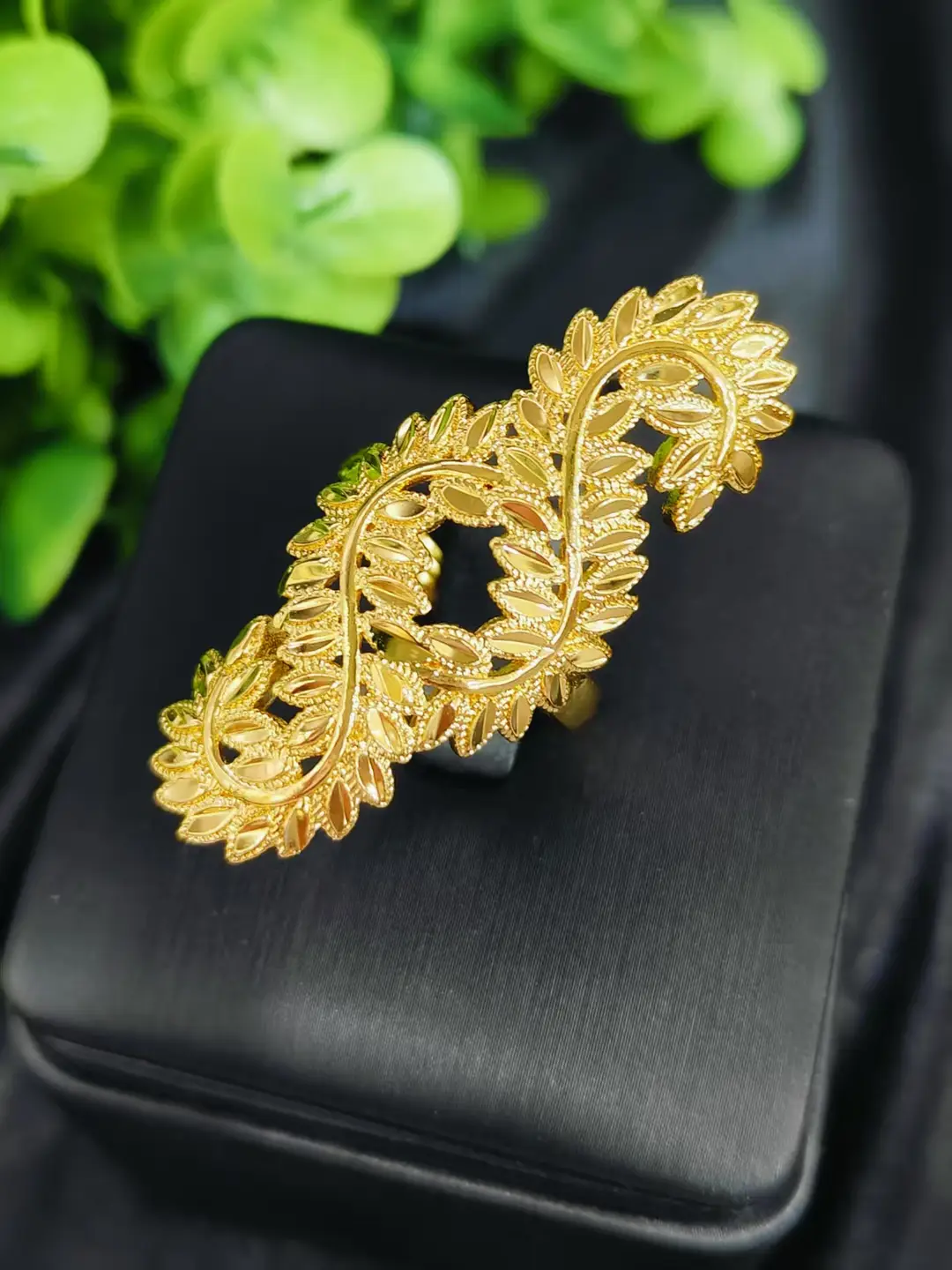 Cross-Border Hot-Selling Exquisite 24K Gold Flower Women's Ring That Does Not Fade Niche Design Middle East Dubai Elegant Wholesale — feature 5
