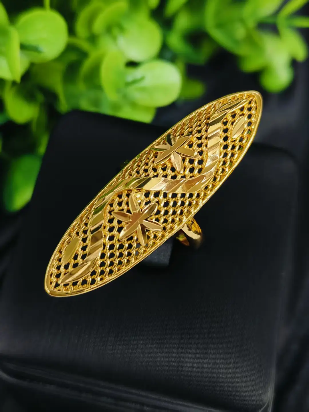 Cross-Border Hot-Selling Exquisite 24K Gold Flower Women's Ring That Does Not Fade Niche Design Middle East Dubai Elegant Wholesale — feature 8