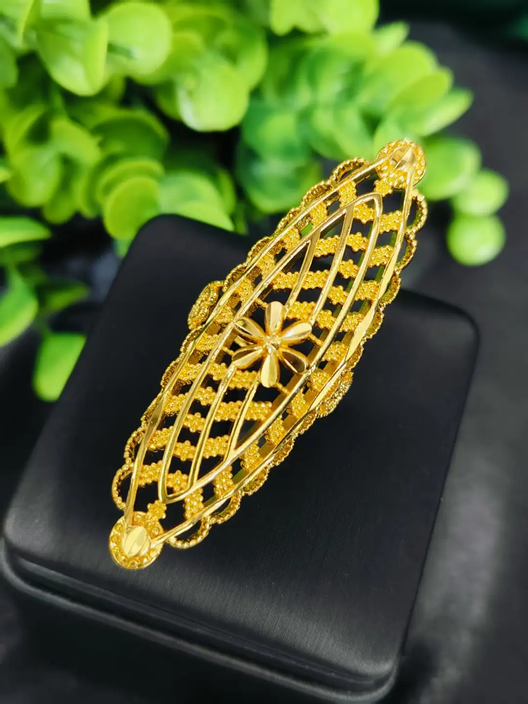 Cross-Border Hot-Selling Exquisite 24K Gold Flower Women's Ring That Does Not Fade Niche Design Middle East Dubai Elegant Wholesale
