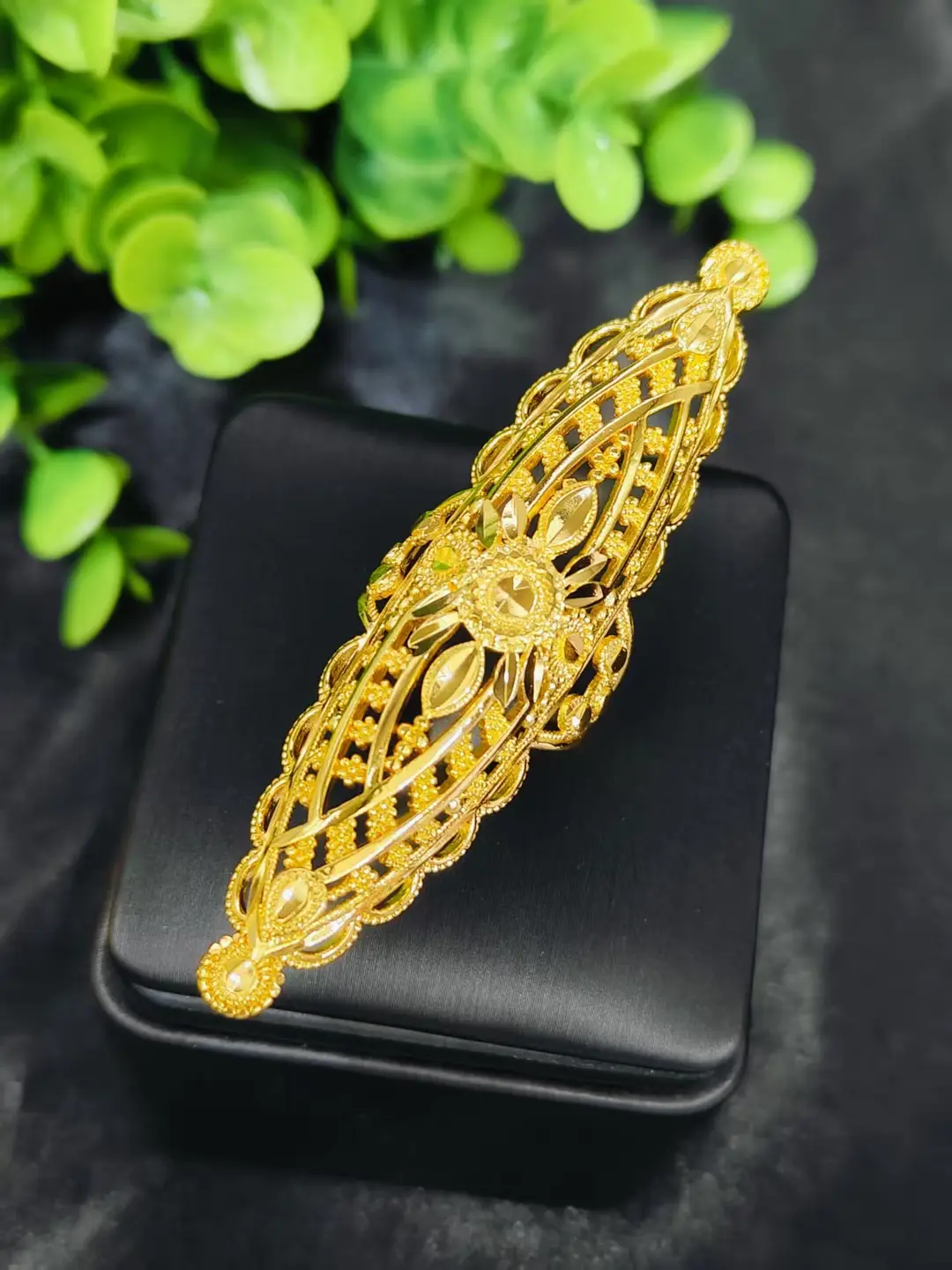 Cross-Border Hot-Selling Exquisite 24K Gold Flower Women's Ring That Does Not Fade Niche Design Middle East Dubai Elegant Wholesale — feature 30