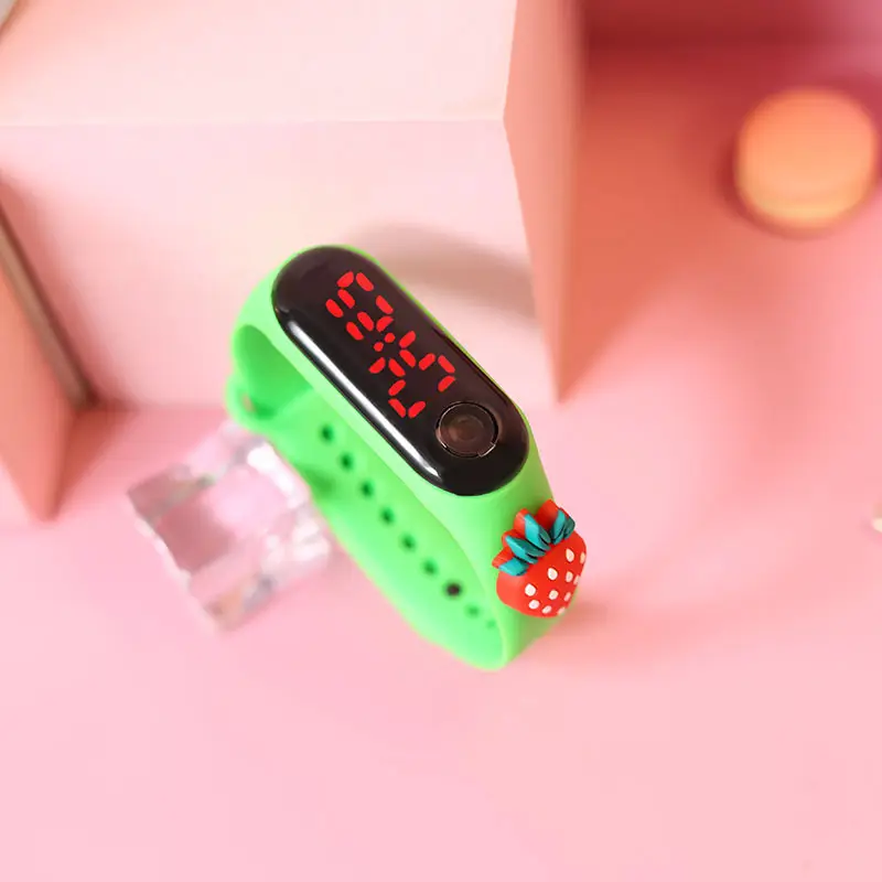 Cute Button LED Red Light Electronic Watch — feature 4