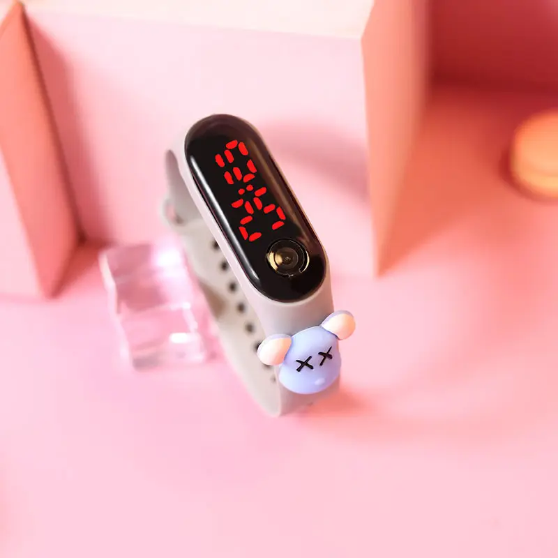 Cute Button LED Red Light Electronic Watch - Image 2