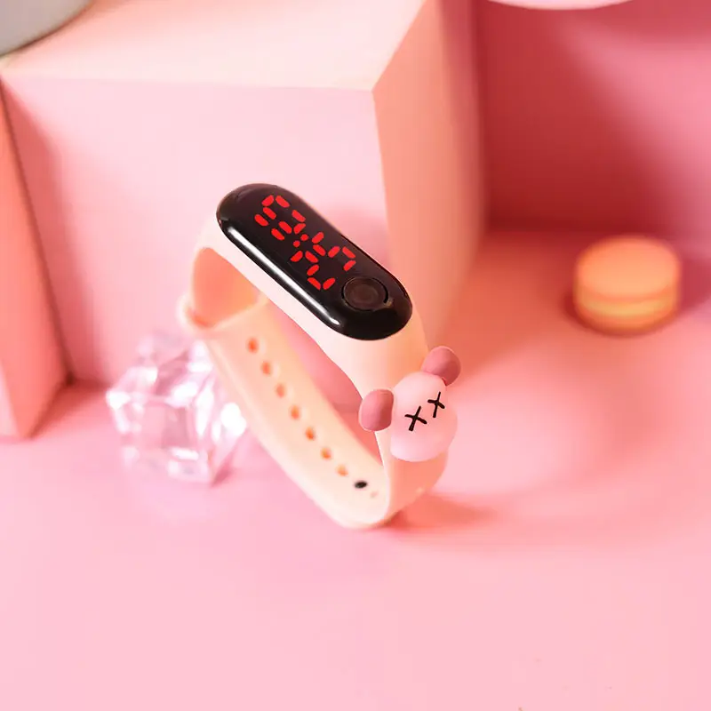 Cute Button LED Red Light Electronic Watch - Image 3