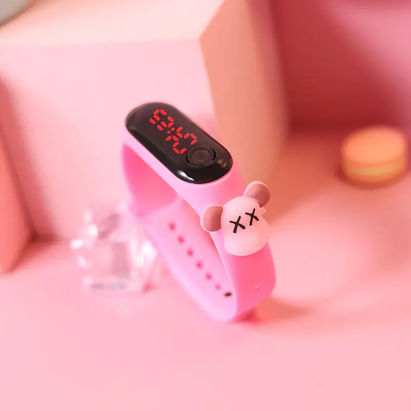 Cute Button LED Red Light Electronic Watch - Image 6