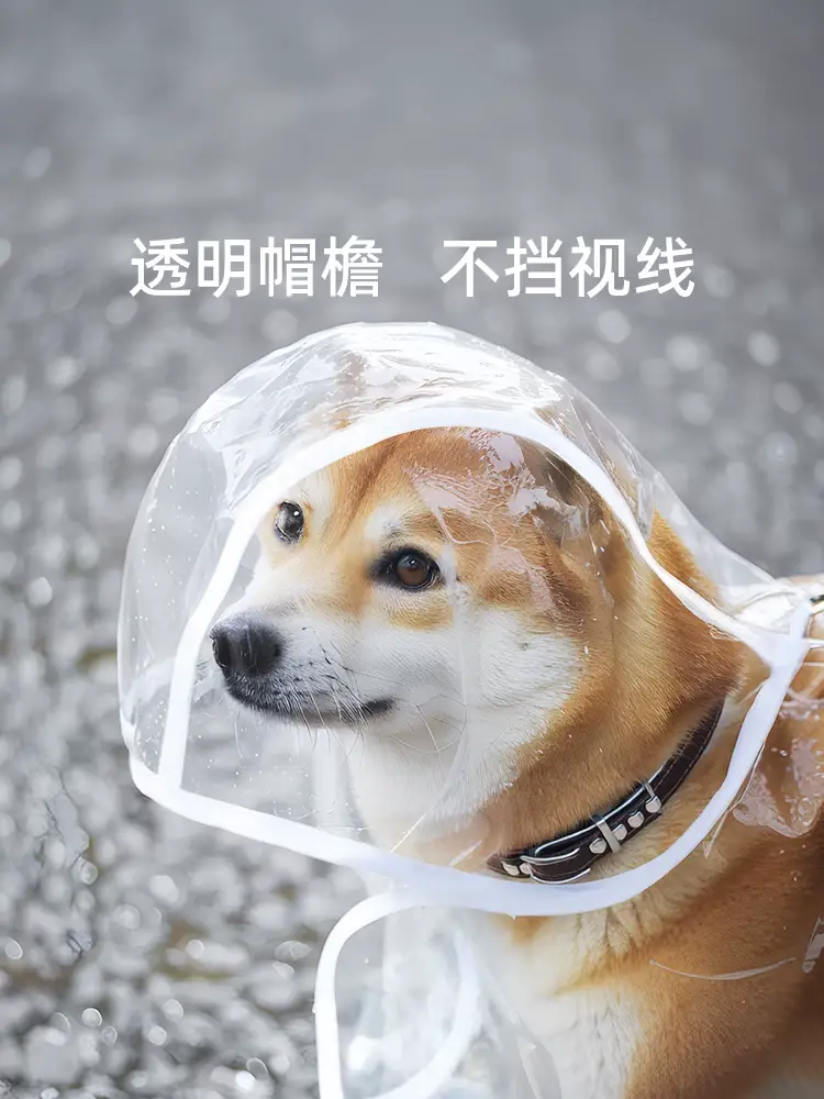 Dog Raincoat Cloak Belly Protection Teddy Special Small and Medium-Sized Dog Shiba Inu Puppy Transparent Poncho Waterproof Pet Clothes — feature 3