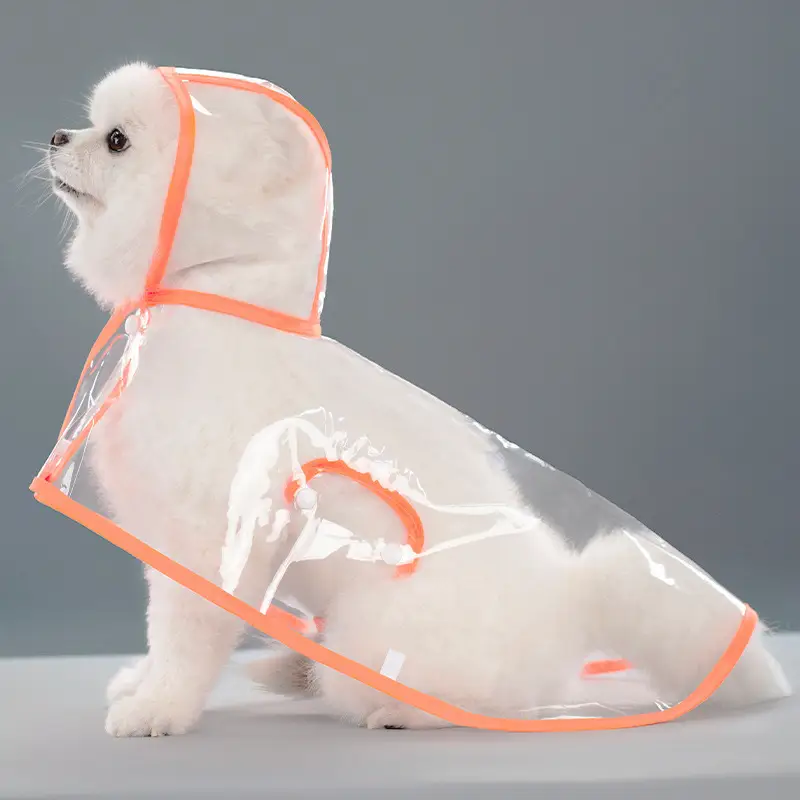Dog Raincoat Cloak Belly Protection Teddy Special Small and Medium-Sized Dog Shiba Inu Puppy Transparent Poncho Waterproof Pet Clothes