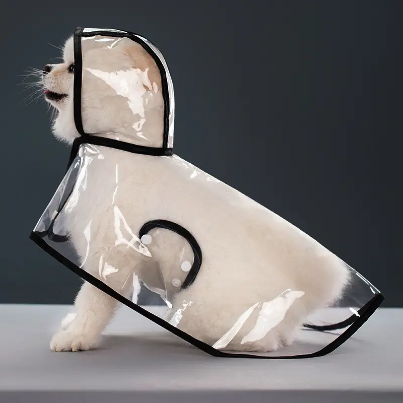Dog Raincoat Cloak Belly Protection Teddy Special Small and Medium-Sized Dog Shiba Inu Puppy Transparent Poncho Waterproof Pet Clothes