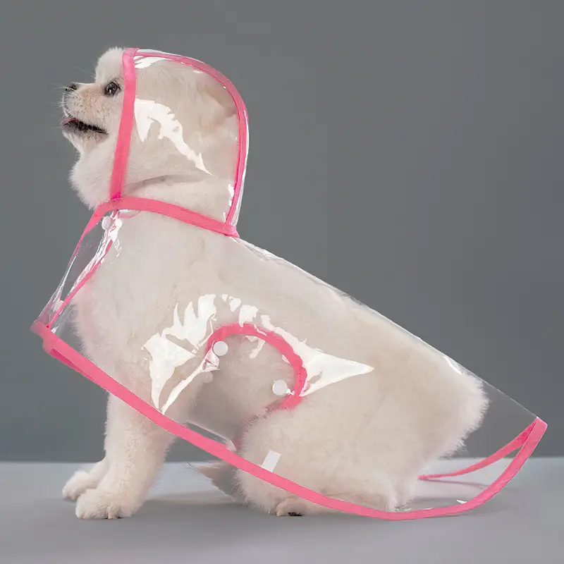 Dog Raincoat Cloak Belly Protection Teddy Special Small and Medium-Sized Dog Shiba Inu Puppy Transparent Poncho Waterproof Pet Clothes