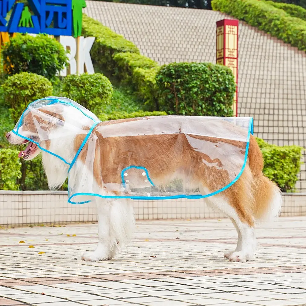 Dog Raincoat Cloak Belly Protection Teddy Special Small and Medium-Sized Dog Shiba Inu Puppy Transparent Poncho Waterproof Pet Clothes