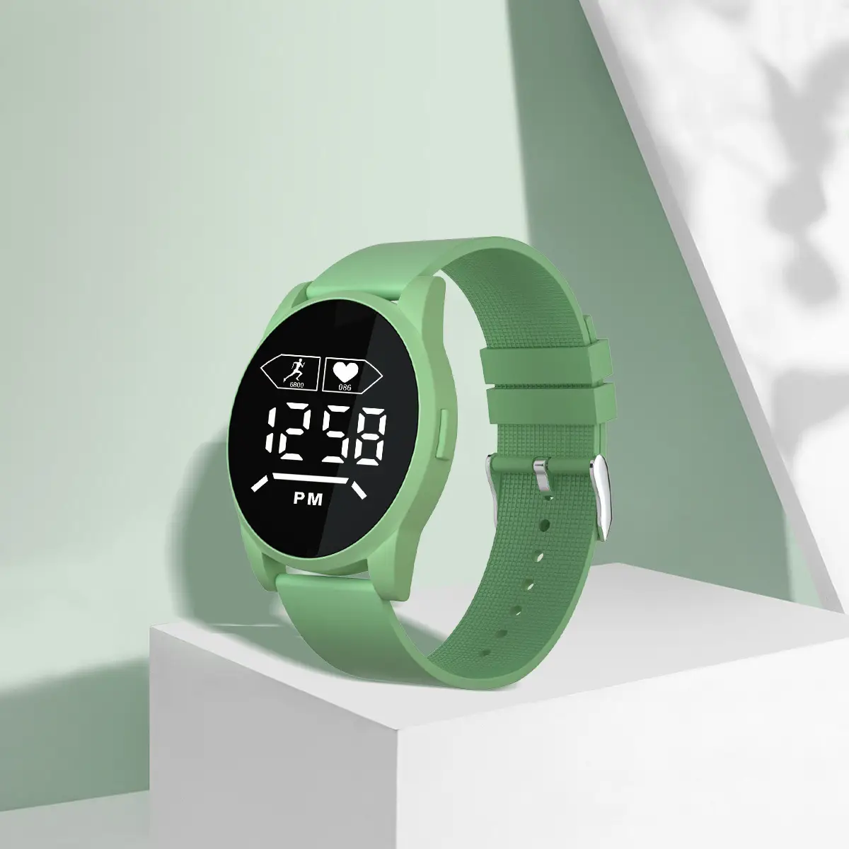 Blue Digital Mirror Watch for Girls Students Fashionable Casual Wear