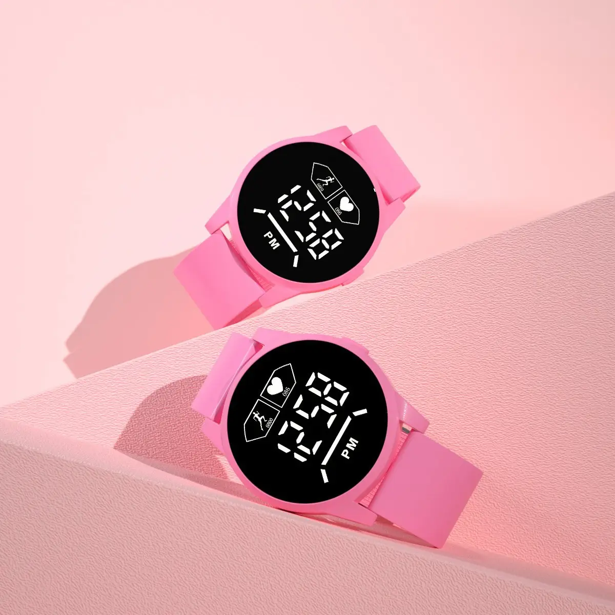 Blue Digital Mirror Watch for Girls Students Fashionable Casual Wear
