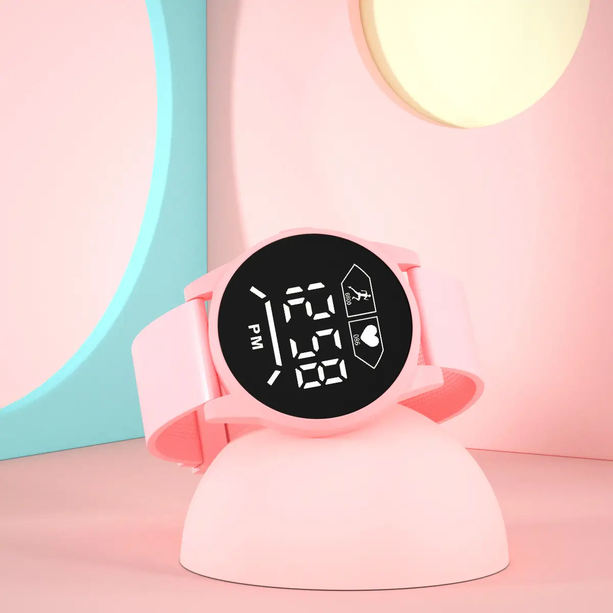 Blue Digital Mirror Watch for Girls Students Fashionable Casual Wear — feature 3