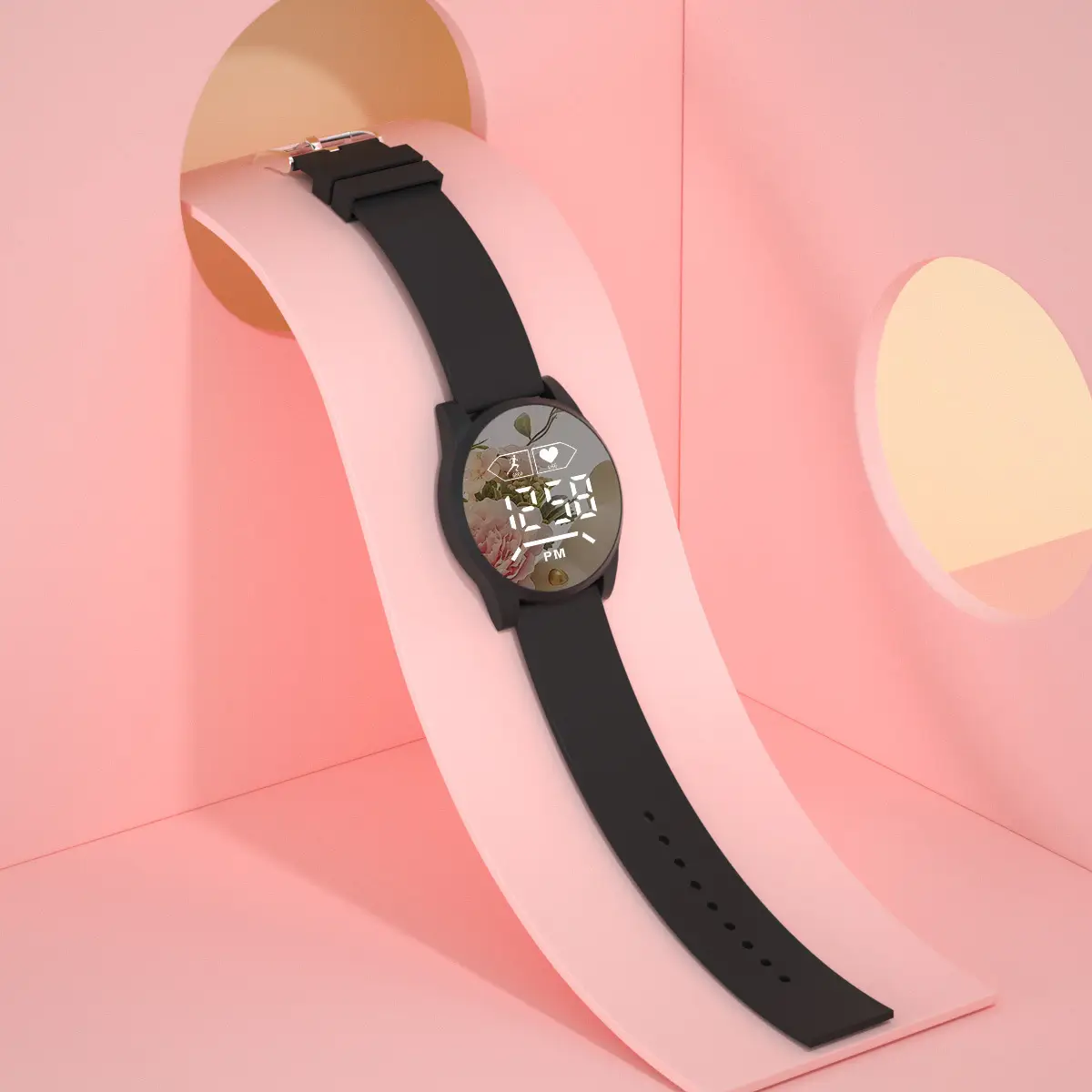 Blue Digital Mirror Watch for Girls Students Fashionable Casual Wear — feature 5