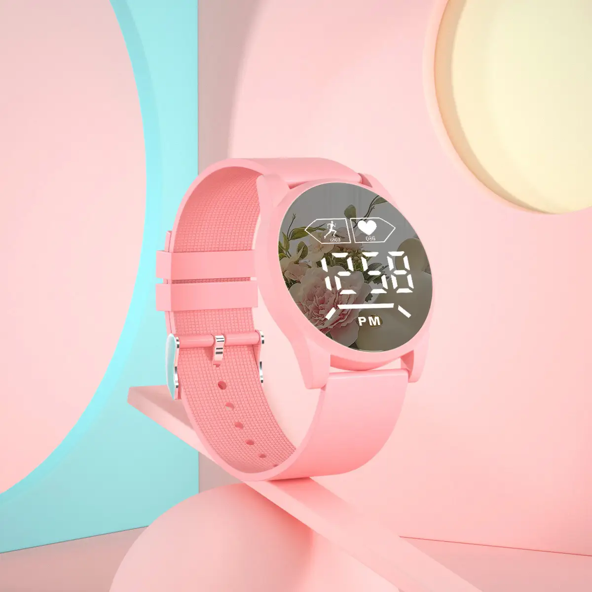 Blue Digital Mirror Watch for Girls Students Fashionable Casual Wear