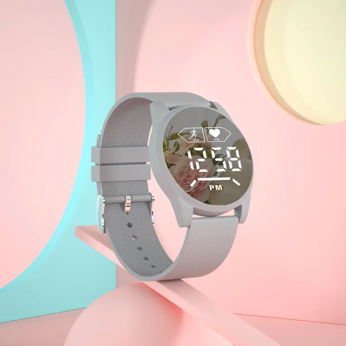 Blue Digital Mirror Watch for Girls Students Fashionable Casual Wear