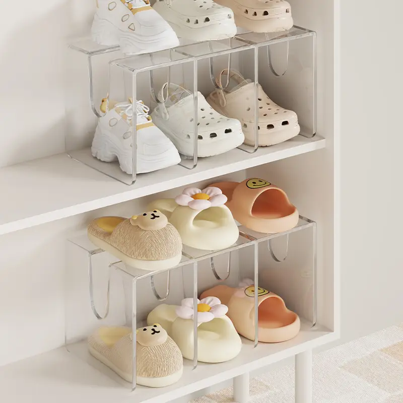 Large Capacity Clear Shoe Rack for Cabinet Space Saving - Image 2