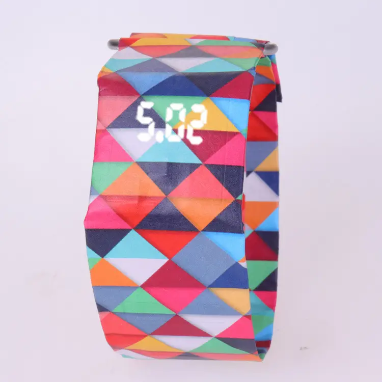 Paper Watch Cover Multi-Color Leaf Print - Image 3