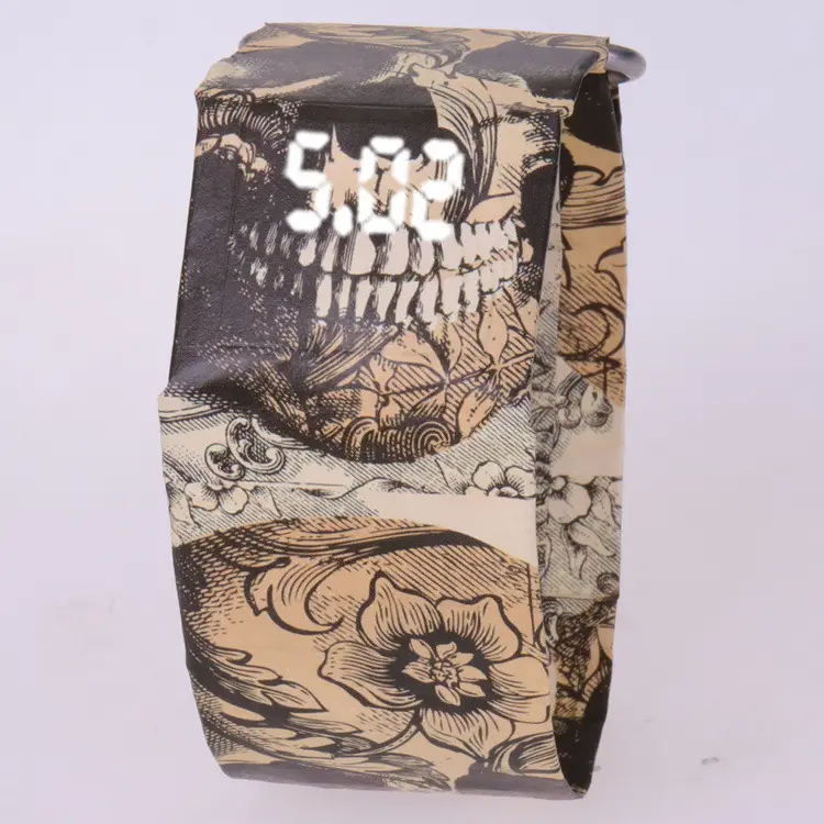 Paper Watch Cover Multi-Color Leaf Print - Image 6
