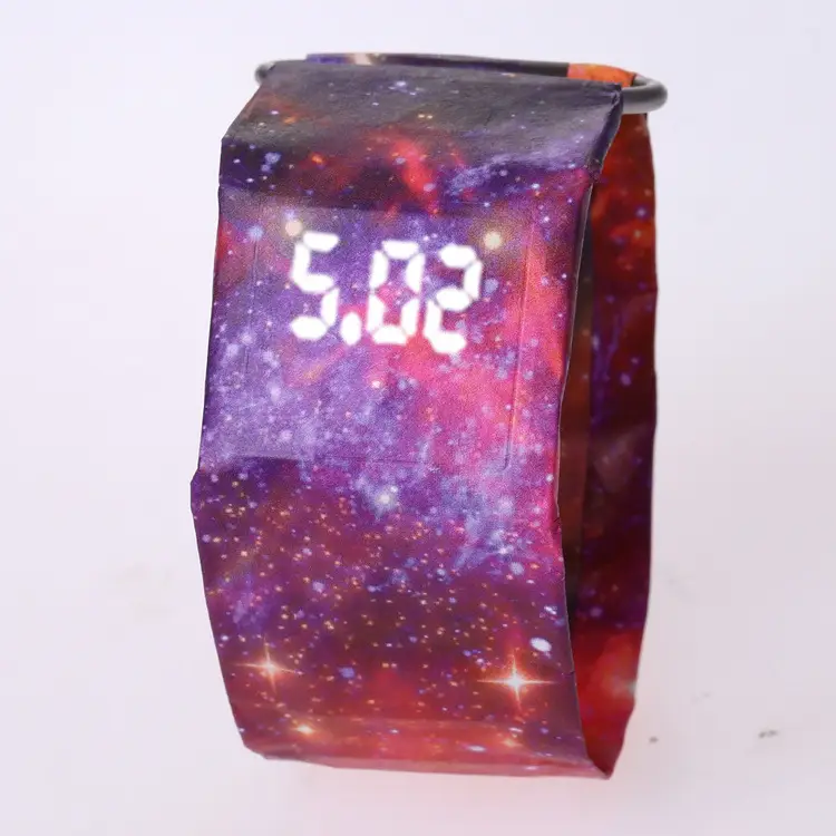 Paper Watch Cover Multi-Color Leaf Print - Image 7
