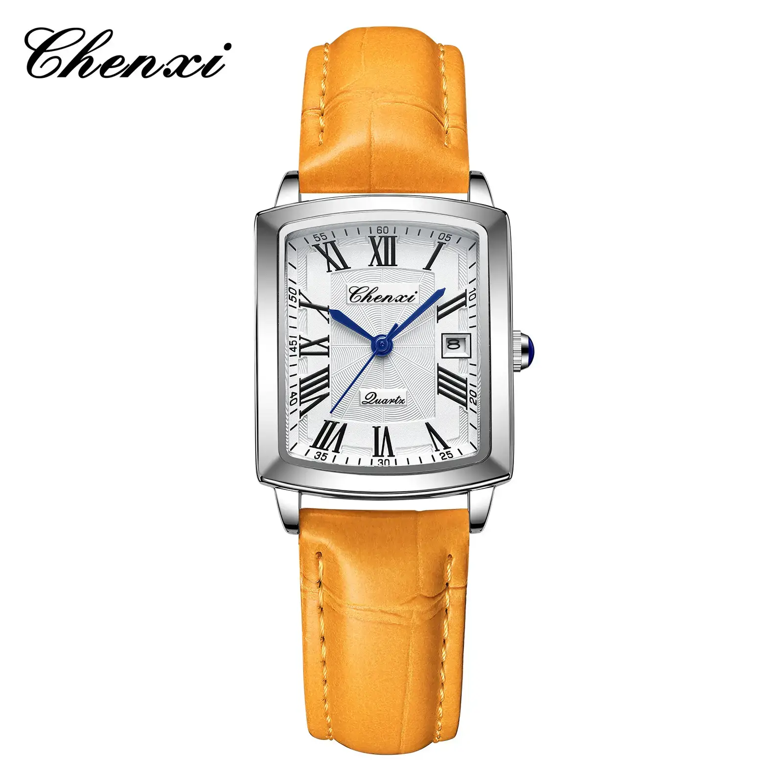 Chenxi Couple Square Watch Set Black Leather Belt - Image 6