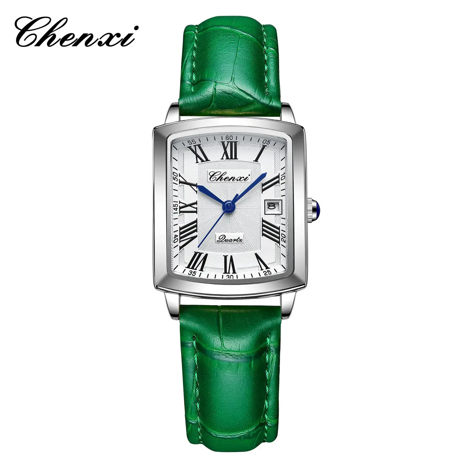 Chenxi Couple Square Watch Set Black Leather Belt - Image 7
