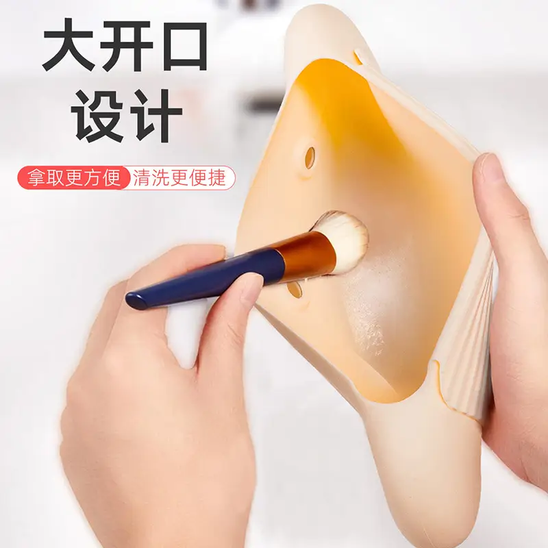 Cross-Border New Makeup Brush Storage Bag Large Capacity Strong Magnetic Suction Multi-Functional Dust-Proof Cleaning Silicone Beauty Bag