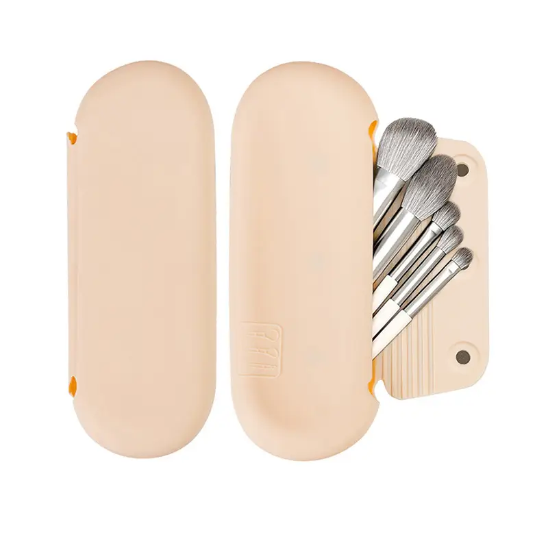 Cross-Border New Makeup Brush Storage Bag Large Capacity Strong Magnetic Suction Multi-Functional Dust-Proof Cleaning Silicone Beauty Bag