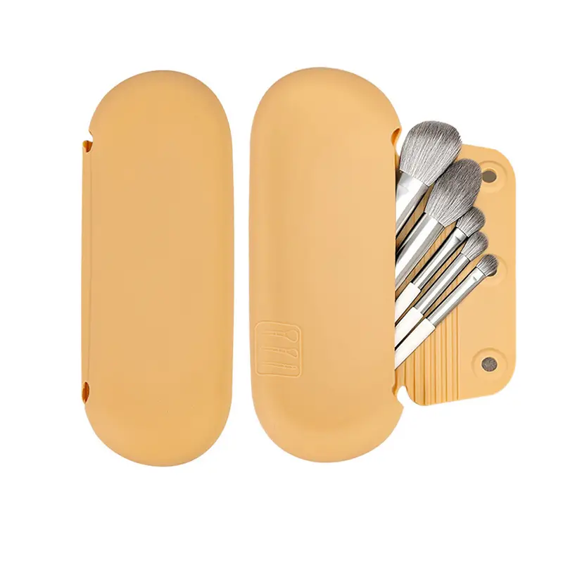 Cross-Border New Makeup Brush Storage Bag Large Capacity Strong Magnetic Suction Multi-Functional Dust-Proof Cleaning Silicone Beauty Bag