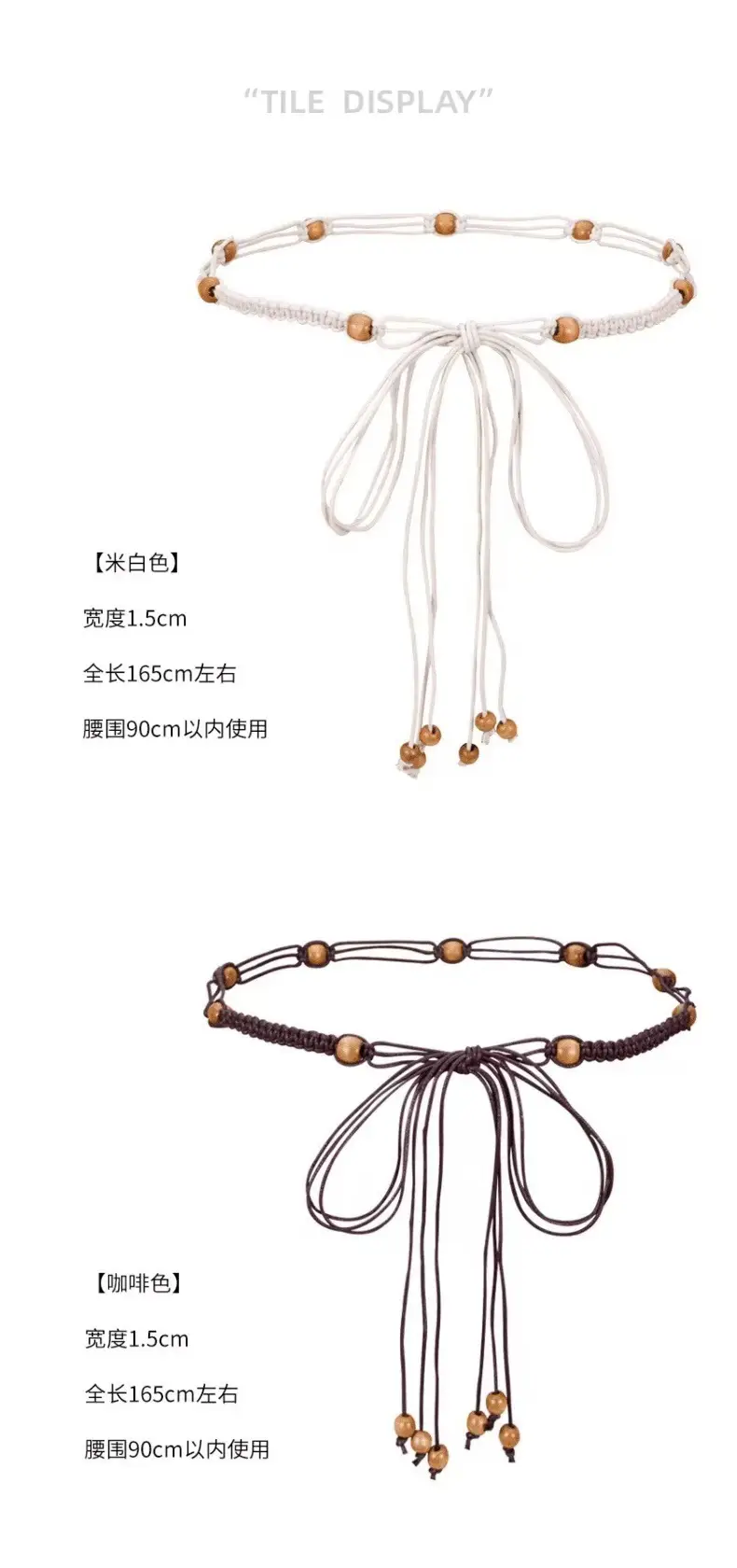 Women Ethnic Pure Hand-Woven Thin Belt with Tassels — feature 5