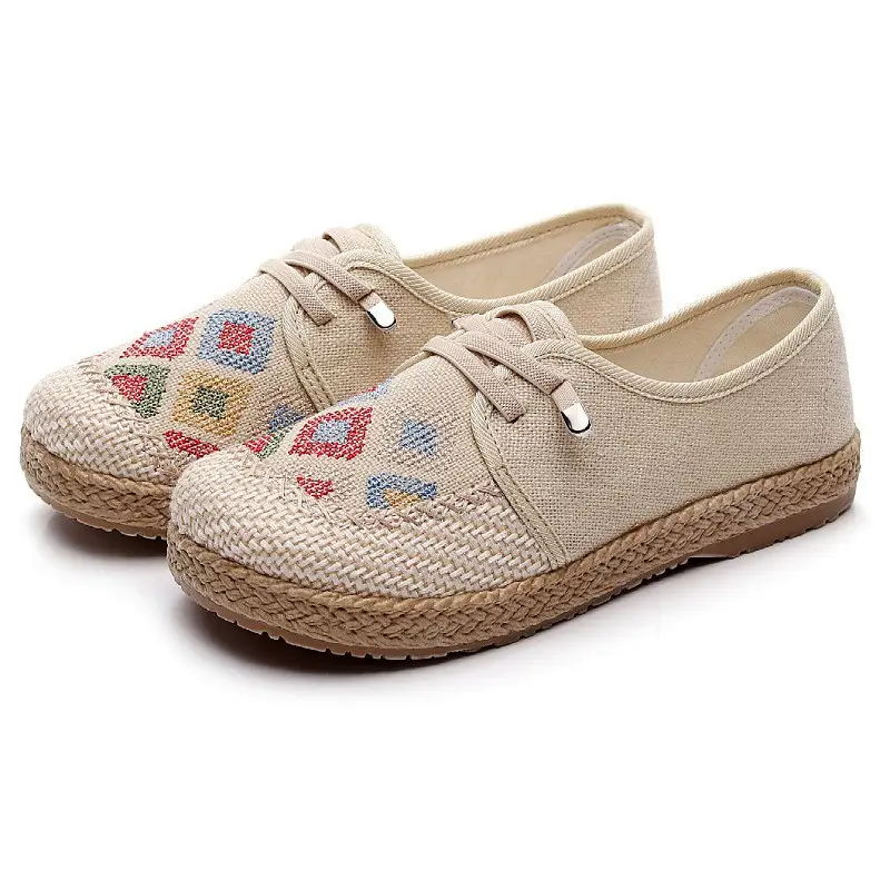 26 Spring/Summer Old Beijing Cloth Shoes for Women, Comfortable Soft Sole, Versatile Mesh Slip-On Lazy Casual Country Style Shoes