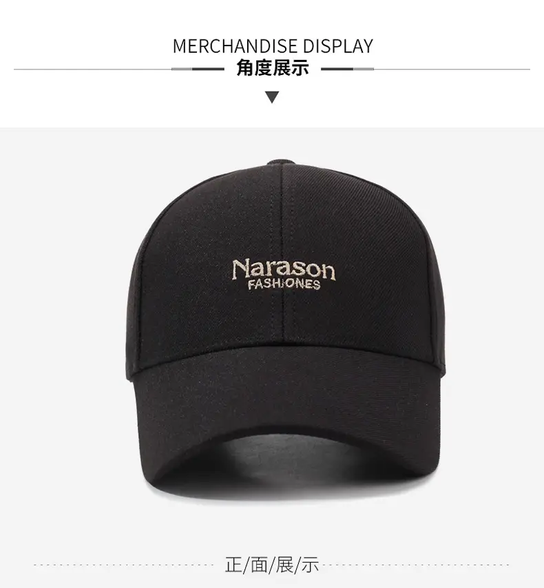 Men's Navy Blue Korean Baseball Cap with Brand Logo — feature 9