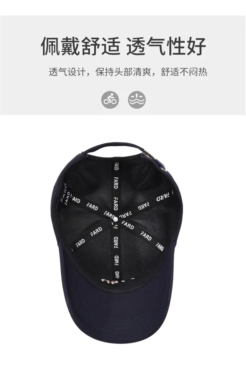 Men's Navy Blue Baseball Cap Korean Style — feature 5