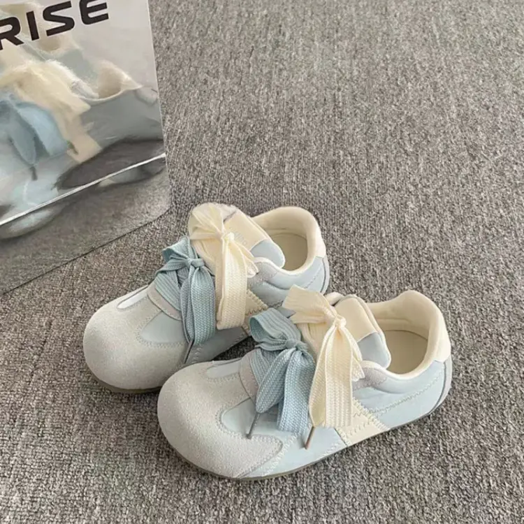 Women's Light Green Bow Casual Sneakers 2025 — feature 1