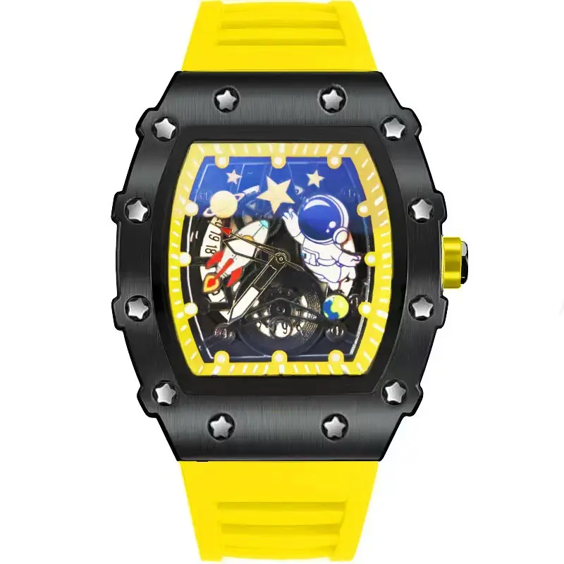 Factory Direct Barrel Watch for Men Waterproof Hollow Design - Image 3