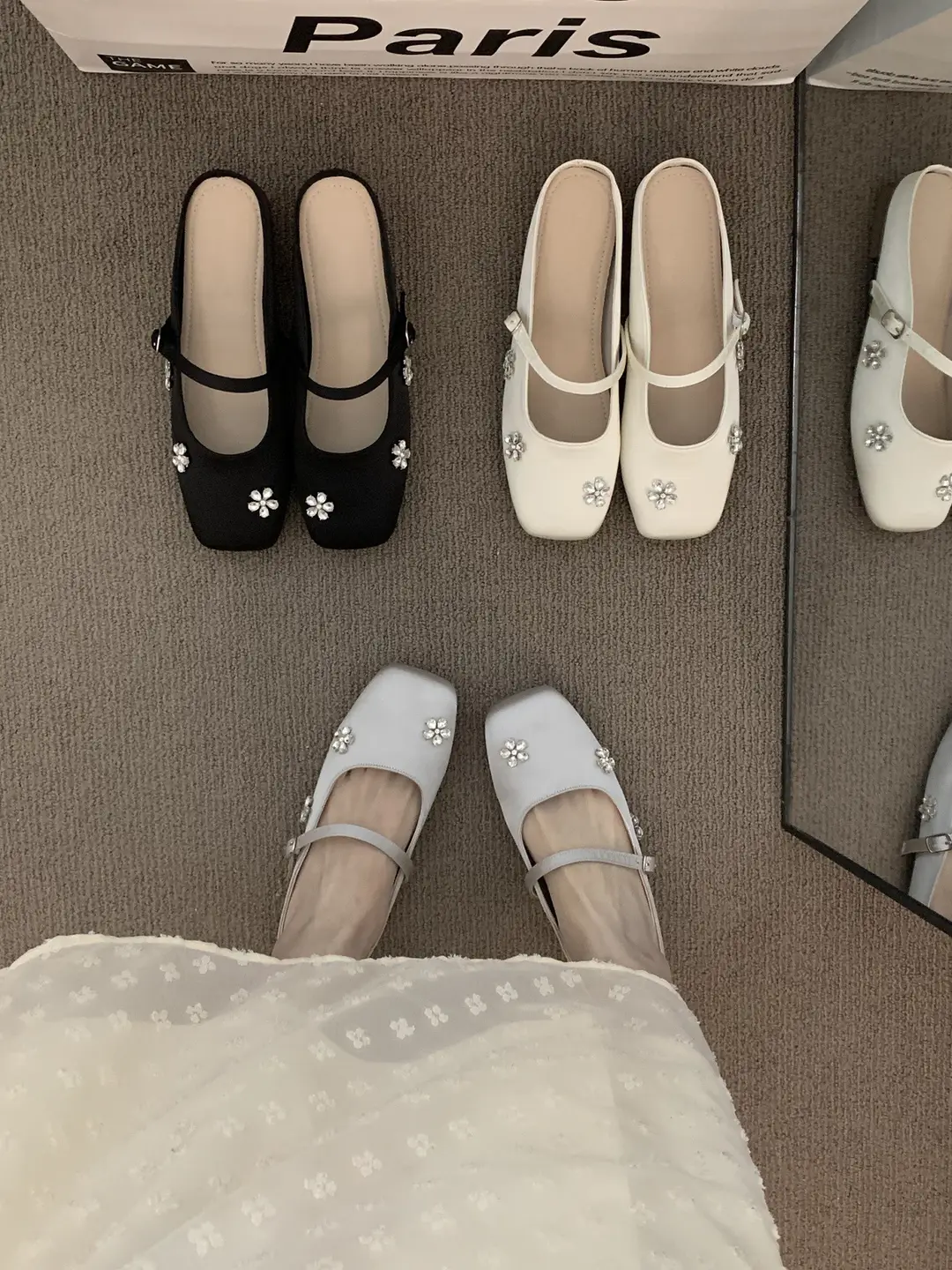 French-Style Silver Pointed-Toe Mules for Women, Suitable for Outdoor Wear, 2025 New Spring/Summer Gentle Mary Jane Shoes — feature 3