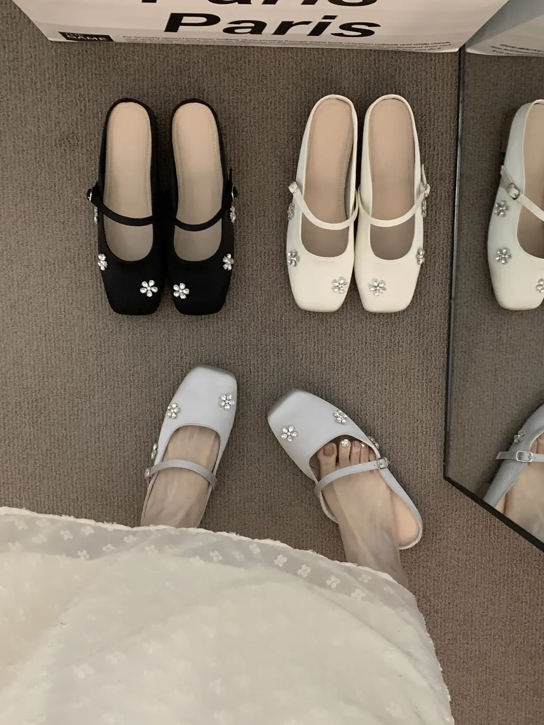 French-Style Silver Pointed-Toe Mules for Women, Suitable for Outdoor Wear, 2025 New Spring/Summer Gentle Mary Jane Shoes — feature 4