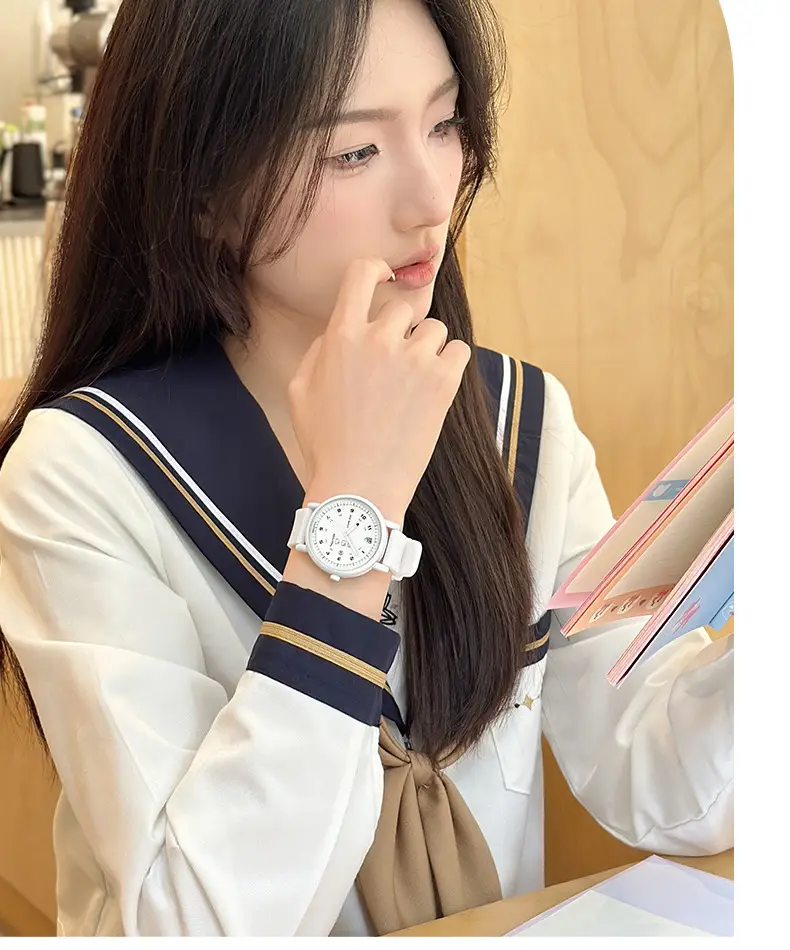 White Silicone Silent Women's Quartz Watch — feature 18