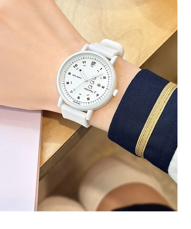 White Silicone Silent Women's Quartz Watch — feature 23