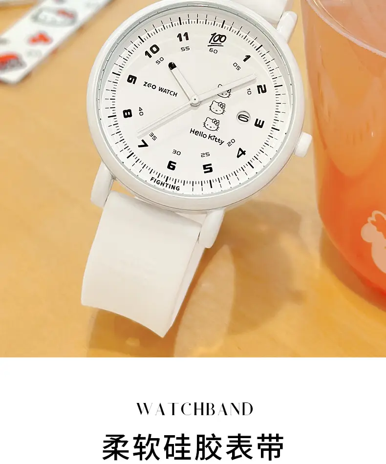 White Silicone Silent Women's Quartz Watch — feature 9
