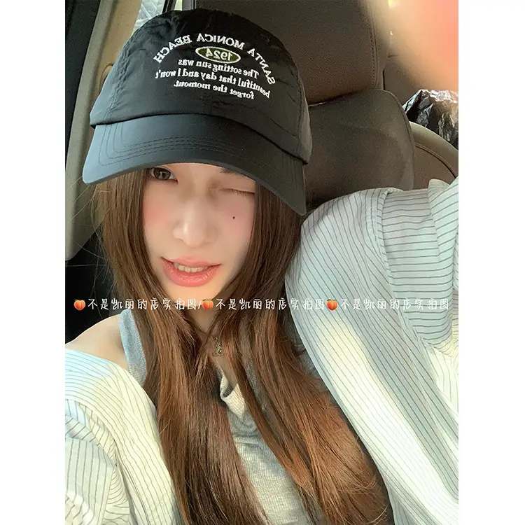 Women Summer Pink Letter Cap Large Cap - Image 8