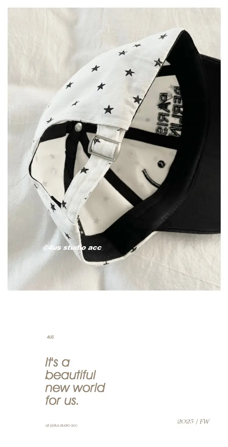 Paris Berlin Seoul Duckbill Cap Women Black Star Polka Dot — feature 8