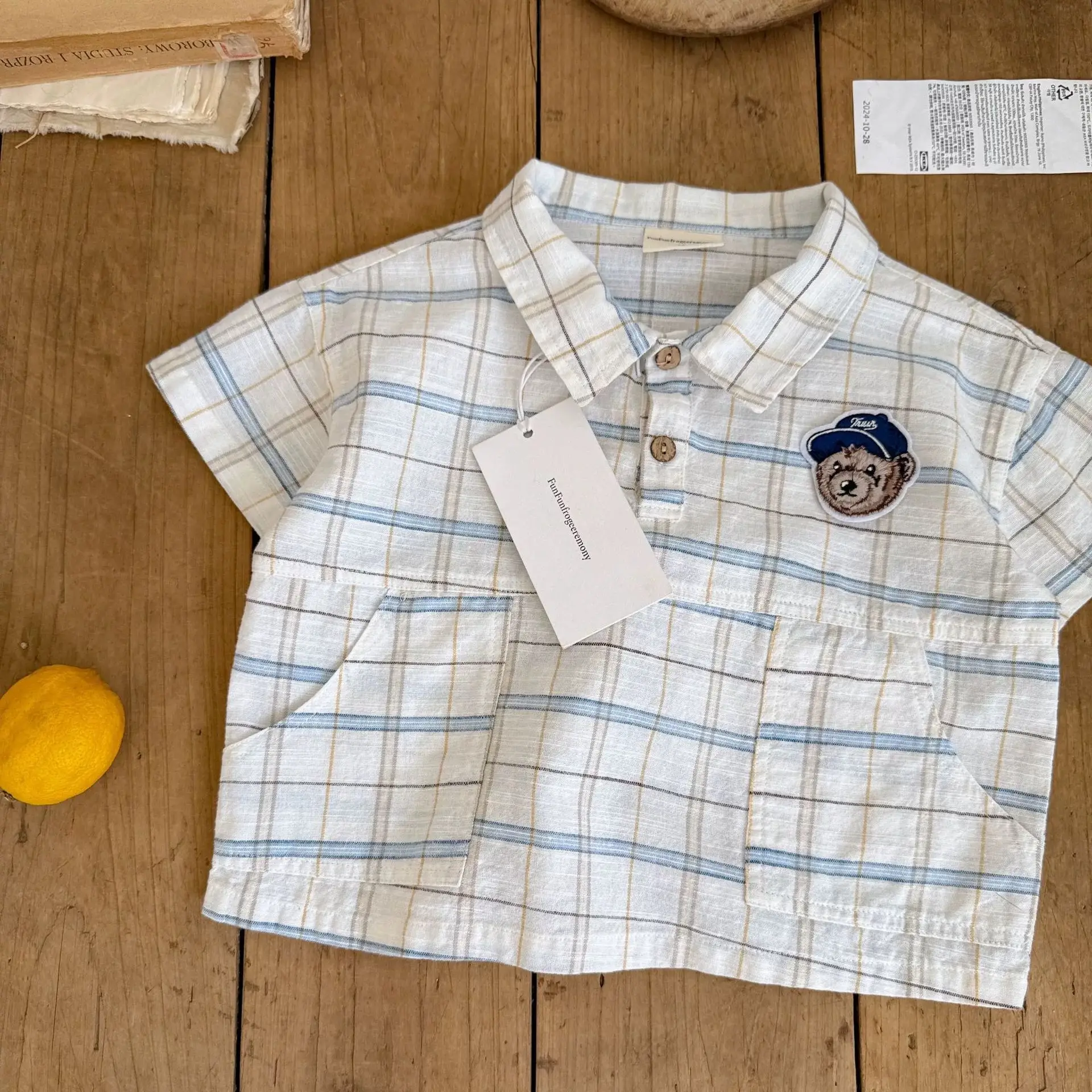 2025 Summer Boys Plaid Shirt & Shorts Set — feature 3