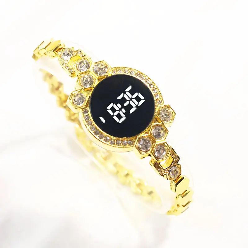 Ladies Cross-Border Touch LED Digital Watch with Diamond Chain — feature 12